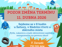 POZOR ZMĚNA TERMÍNU Ukliďme Telnici - 11. dubna 2026