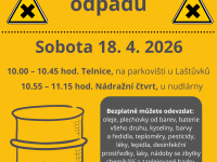 Mobilní sběr nebezpečného odpadu - 18. dubna 2026