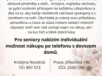 Obchůdek u Kristy oznamuje