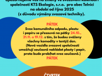 Změna termínů svozu odpadu - od října 2025