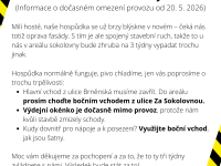 Informace o dočasném omezení 