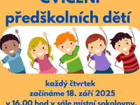 Cvičení předškolních dětí - od 18. září 2025