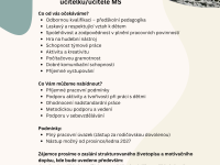 Nabídka práce: učitelka/učitel MŠ (Rajhradice)