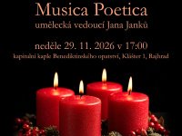 Pozvánka: Adventní koncert Musica Poetica - 29. listopadu 2026 (Rajhrad)