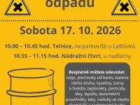 Mobilní sběr nebezpečného odpadu - 17. října 2026