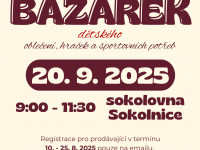 Podzimní bazárek - 20. září 2025 (Sokolnice)
